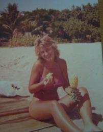 Eating Fresh Pineapple in Bali